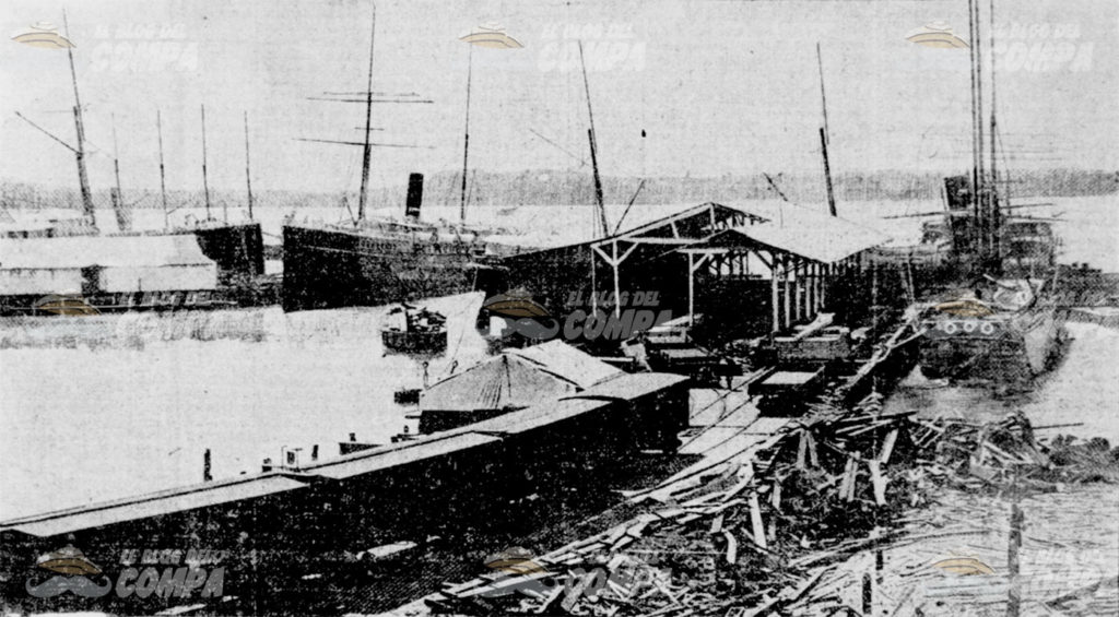 Ferrocarril y muelle de la ciudad de Colón en noviembre de 1903