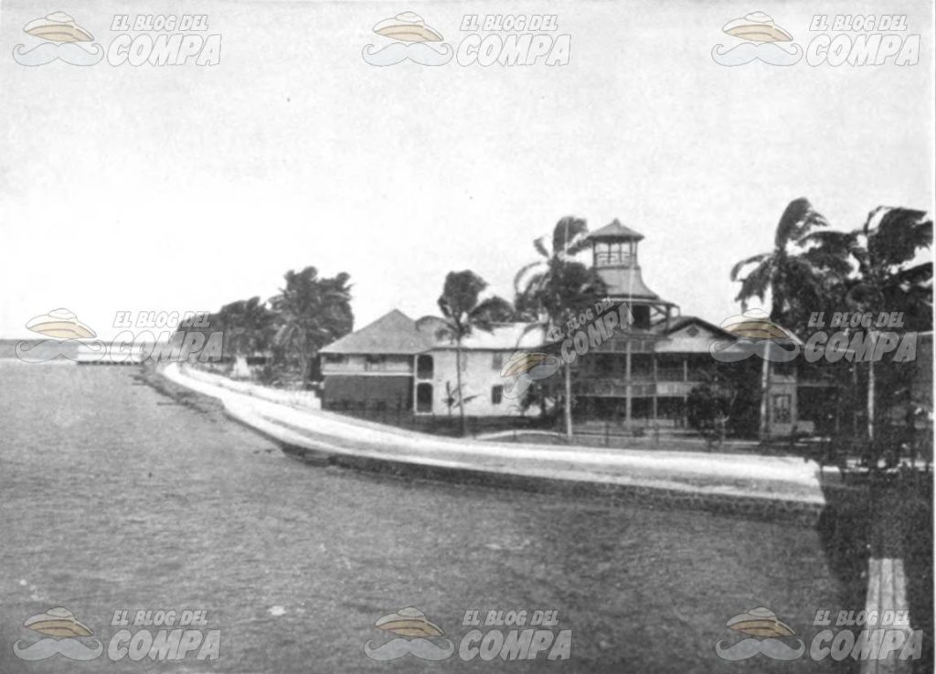Frente marino de ciudad de Colón, parte norte de Isla Manzanillo, en 1903.