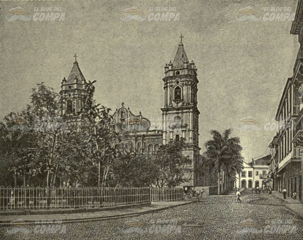 Plaza Catedral, ciudad de Panamá en 1897