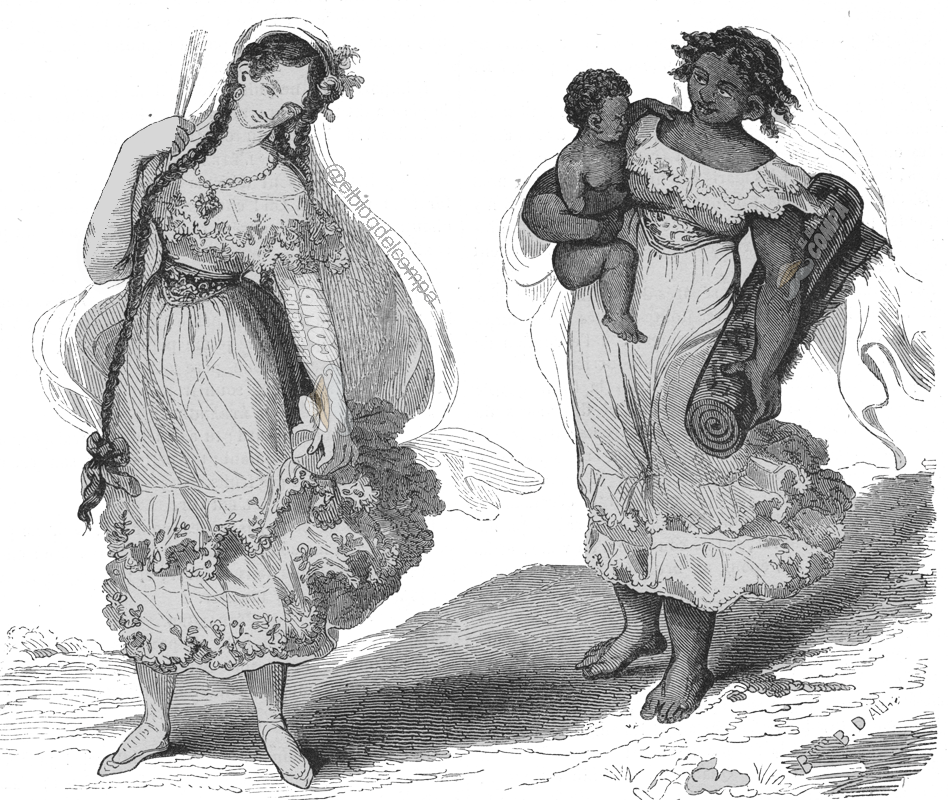 vestimenta y aspecto de las panameñas de mediados del siglo 19